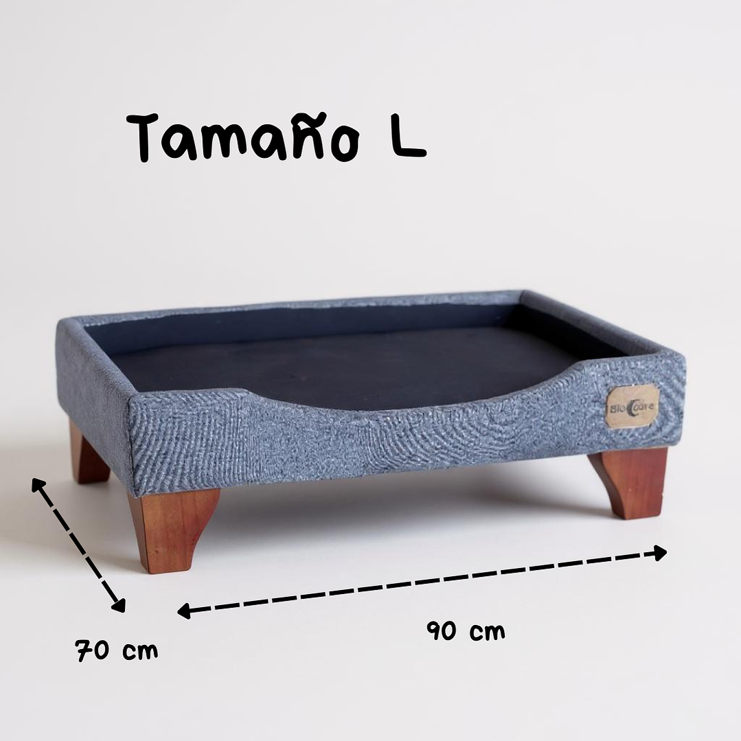 Cama de Mascotas Patas De Madera 11 cm - Tallas S, M, L y XL (Gris) 6