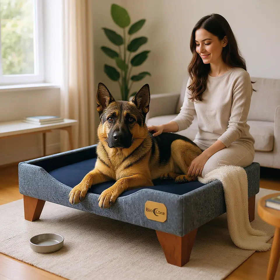 Cama de Mascotas Patas De Madera 11 cm - Tallas S, M, L y XL (Gris) 9
