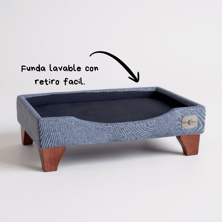 Cama de Mascotas Patas De Madera 11 cm - Tallas S, M, L y XL (Gris) 11