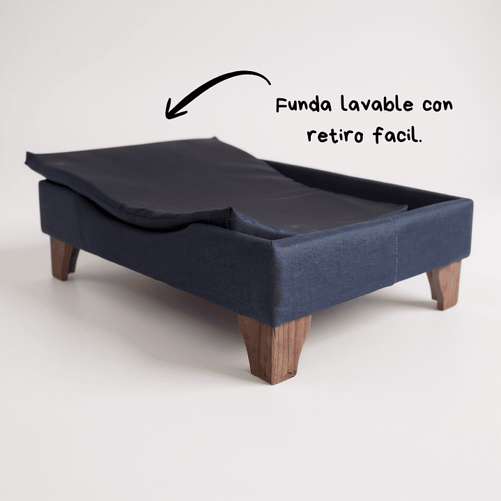 Cama de Mascotas Patas De Madera 11 cm - Tallas S, M, L y XL (Negro) 11