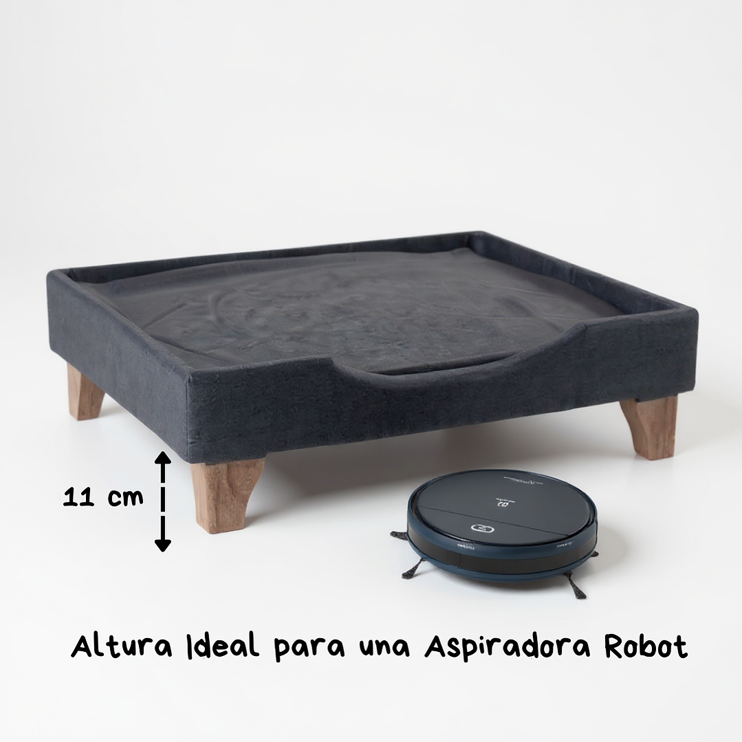 Cama de Mascotas Patas De Madera 11 cm - Tallas S, M, L y XL (Negro) 12