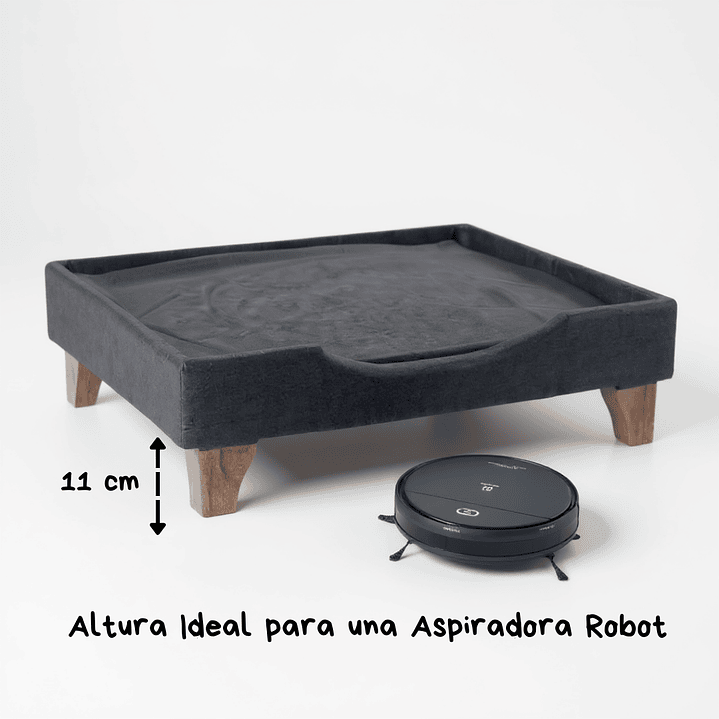 Cama de Mascotas Patas De Madera 11 cm - Tallas S, M, L y XL (Negro) 12
