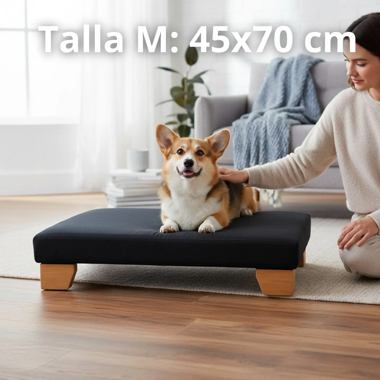 Cama Para Mascotas - Patas A Eleccion - Tallas M y L (Negro) 3