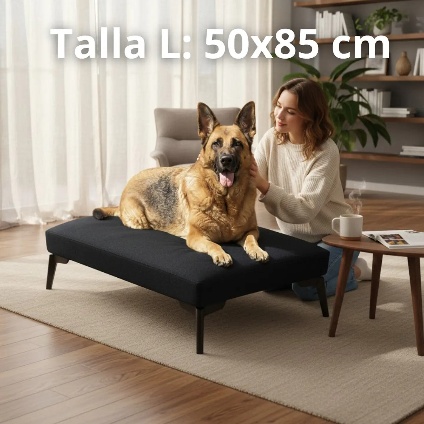 Cama Para Mascotas - Patas A Eleccion - Tallas M y L (Negro) 13