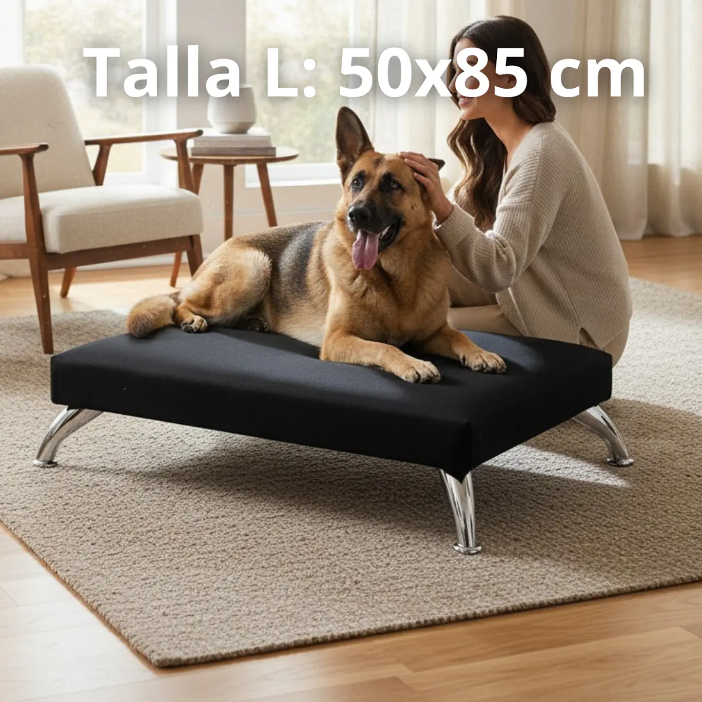 Cama Para Mascotas - Patas A Eleccion - Tallas M y L (Negro) 21
