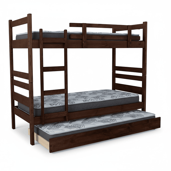 Camarote Desmontable Triple Con Colchones 1 Plaza / 1.5 Plaza 2