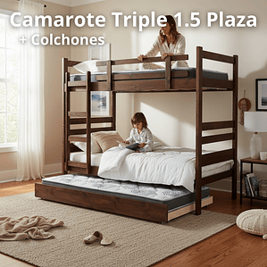 Camarote Desmontable Triple Con Colchones 1.5 Plaza