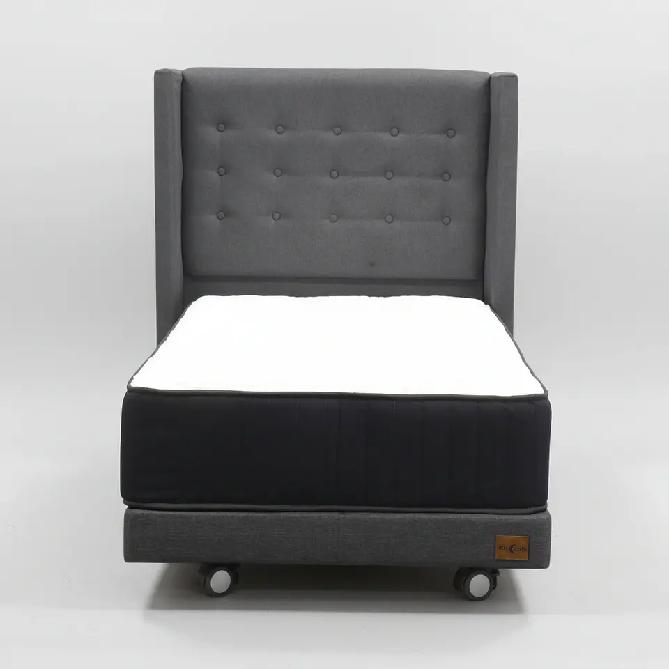 Cama 1 Plaza Box 13 cm + Colchon CIC Con Respaldo - Ruedas A Eleccion 2
