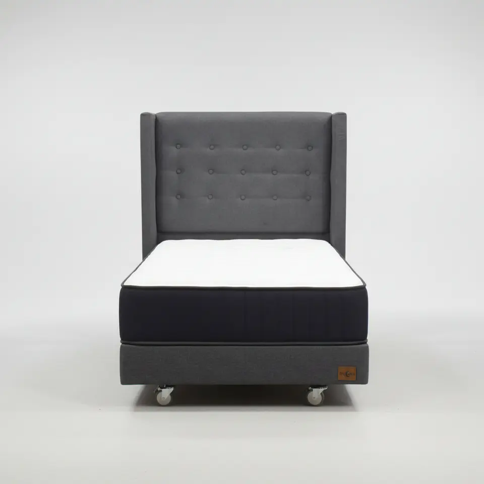 Cama 1 Plaza Box 13 cm + Colchon CIC Con Respaldo - Ruedas A Eleccion 5