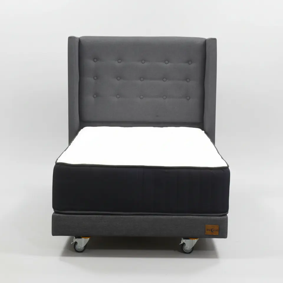 Cama 1 Plaza Box 13 cm + Colchon CIC Con Respaldo - Ruedas A Eleccion 8