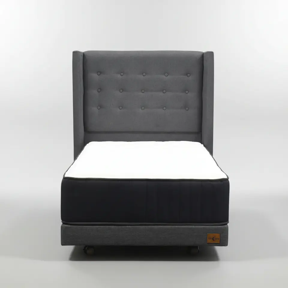 Cama 1 Plaza Box 13 cm + Colchon CIC Con Respaldo - Ruedas A Eleccion 11