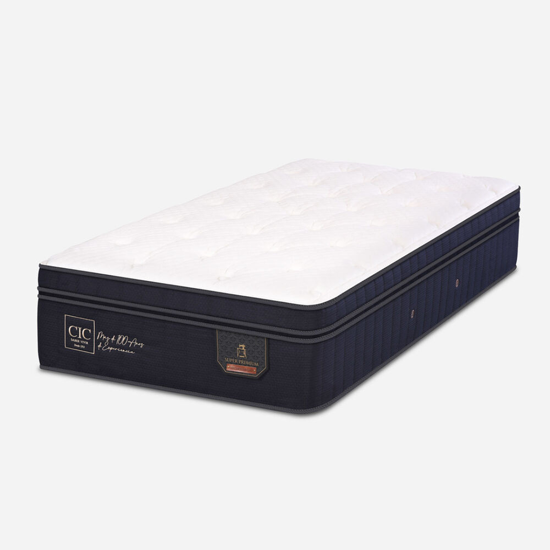 Cama 1.5 Plaza Box 13 cm + Colchon CIC Con Respaldo - Ruedas A Eleccion 15