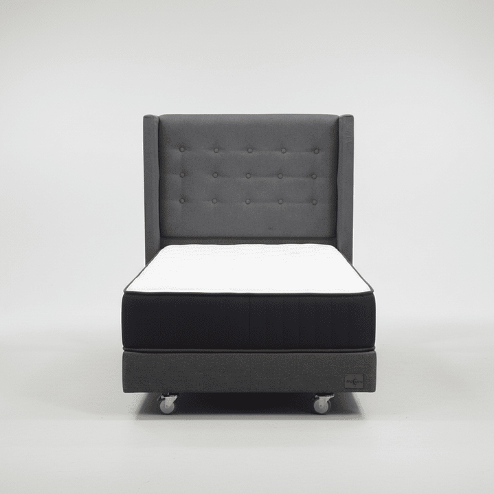 Cama 1.5 Plaza Box 13 cm + Colchon CIC Con Respaldo - Ruedas A Eleccion 5