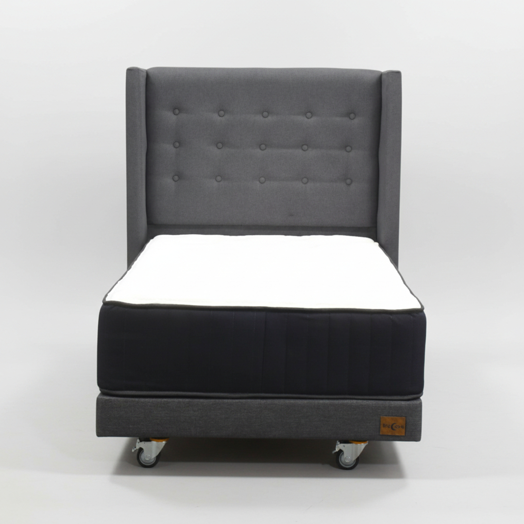 Cama 1.5 Plaza Box 13 cm + Colchon CIC Con Respaldo - Ruedas A Eleccion 8
