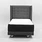 Cama 1.5 Plaza Box 13 cm + Colchon CIC Con Respaldo - Ruedas A Eleccion - Miniatura 8