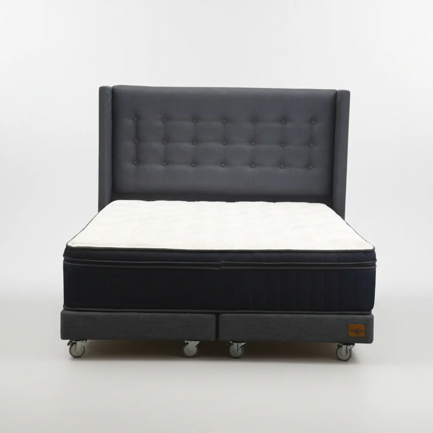 Cama 2 Plaza Box 13 cm + Colchon CIC Con Respaldo - Ruedas A Eleccion 5