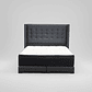 Cama Super King Box 13 cm Colchon CIC + Respaldo + Patas De Madera - thumbnail 2