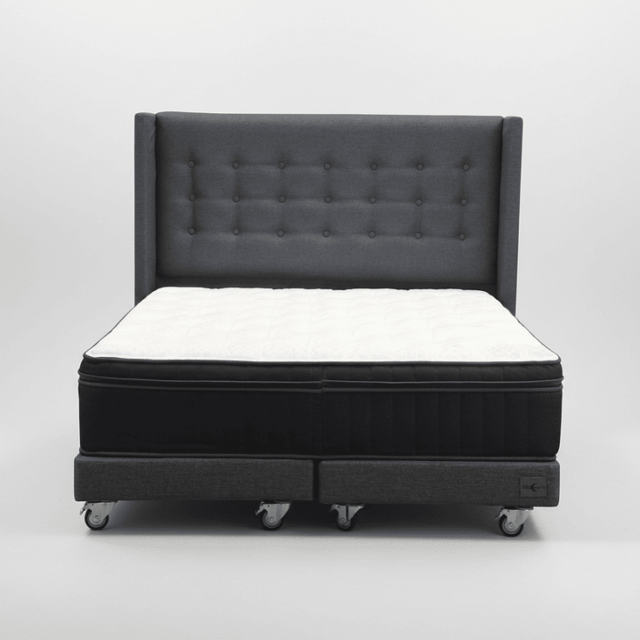 Cama Super King Box 13 cm + Colchon CIC Con Respaldo - Ruedas A Eleccion 8