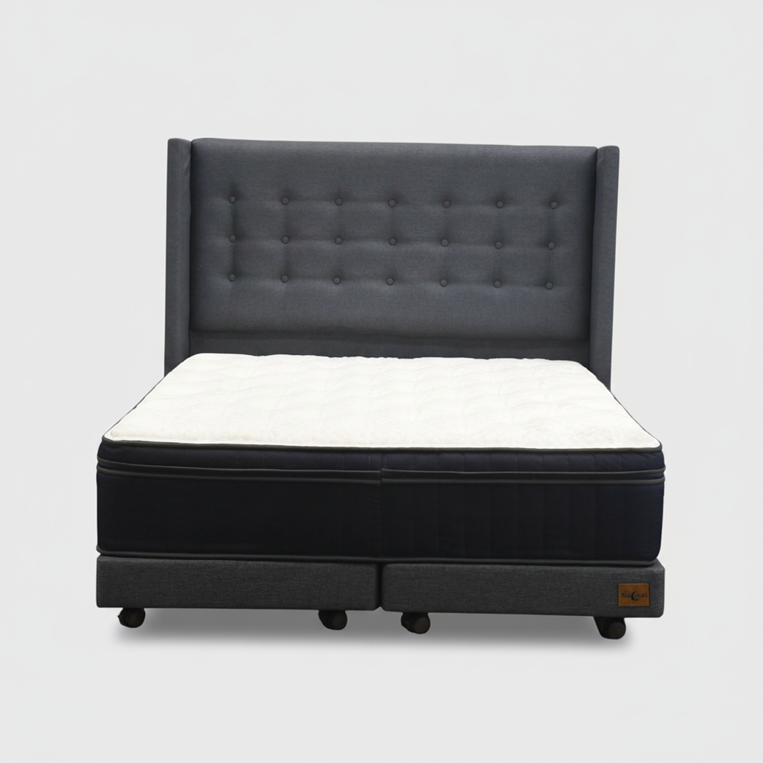 Cama Super King Box 13 cm + Colchon CIC Con Respaldo - Ruedas A Eleccion 11