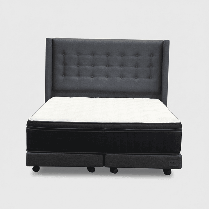 Cama Super King Box 13 cm + Colchon CIC Con Respaldo - Ruedas A Eleccion 11