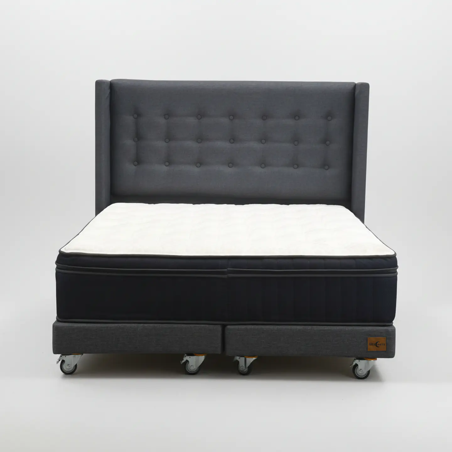Cama King Box 13 cm + Colchon CIC Con Respaldo - Ruedas A Eleccion 8