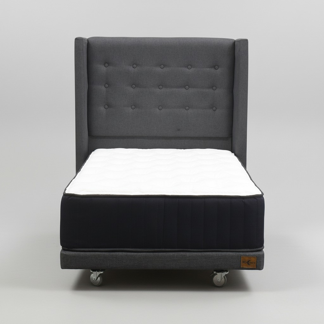 Cama 1 Plaza Box 8 cm + Colchon CIC Con Respaldo - Ruedas A Eleccion 5