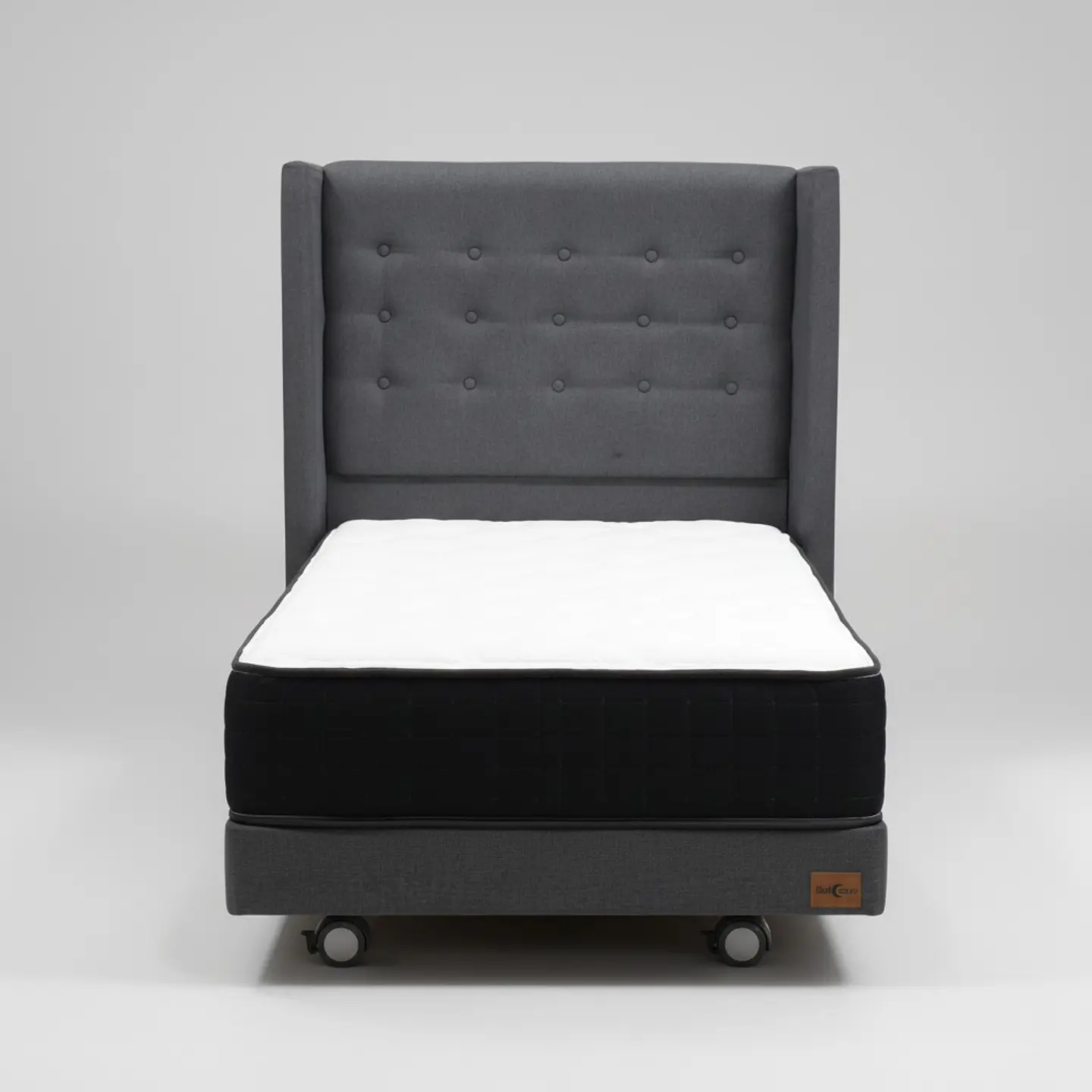 Cama 1.5 Plaza Box 8 cm + Colchon CIC Con Respaldo - Ruedas A Eleccion 2