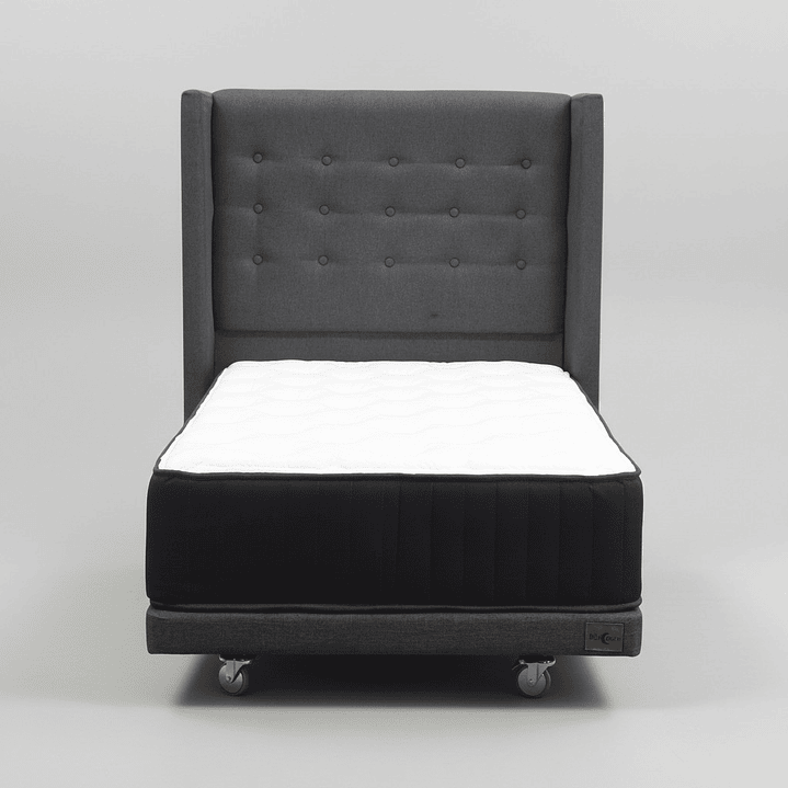 Cama 1.5 Plaza Box 8 cm + Colchon CIC Con Respaldo - Ruedas A Eleccion 5