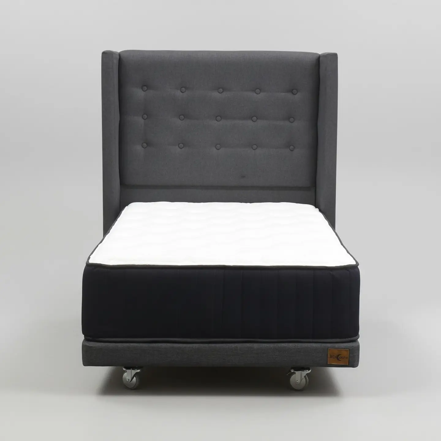 Cama 1.5 Plaza Box 8 cm + Colchon CIC Con Respaldo - Ruedas A Eleccion 5