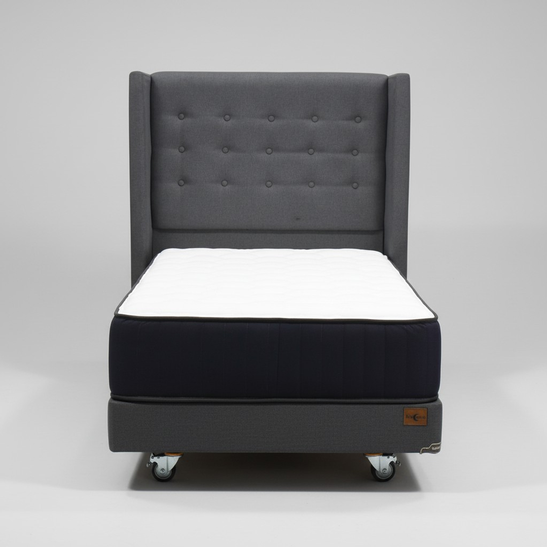 Cama 1.5 Plaza Box 8 cm + Colchon CIC Con Respaldo - Ruedas A Eleccion 8