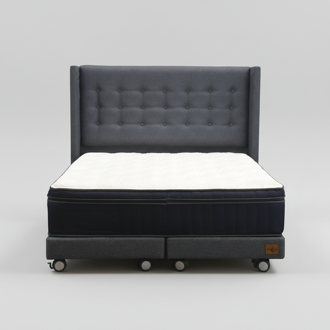 Cama 2 Plaza Box 8 cm + Colchon CIC Con Respaldo - Ruedas A Eleccion 2