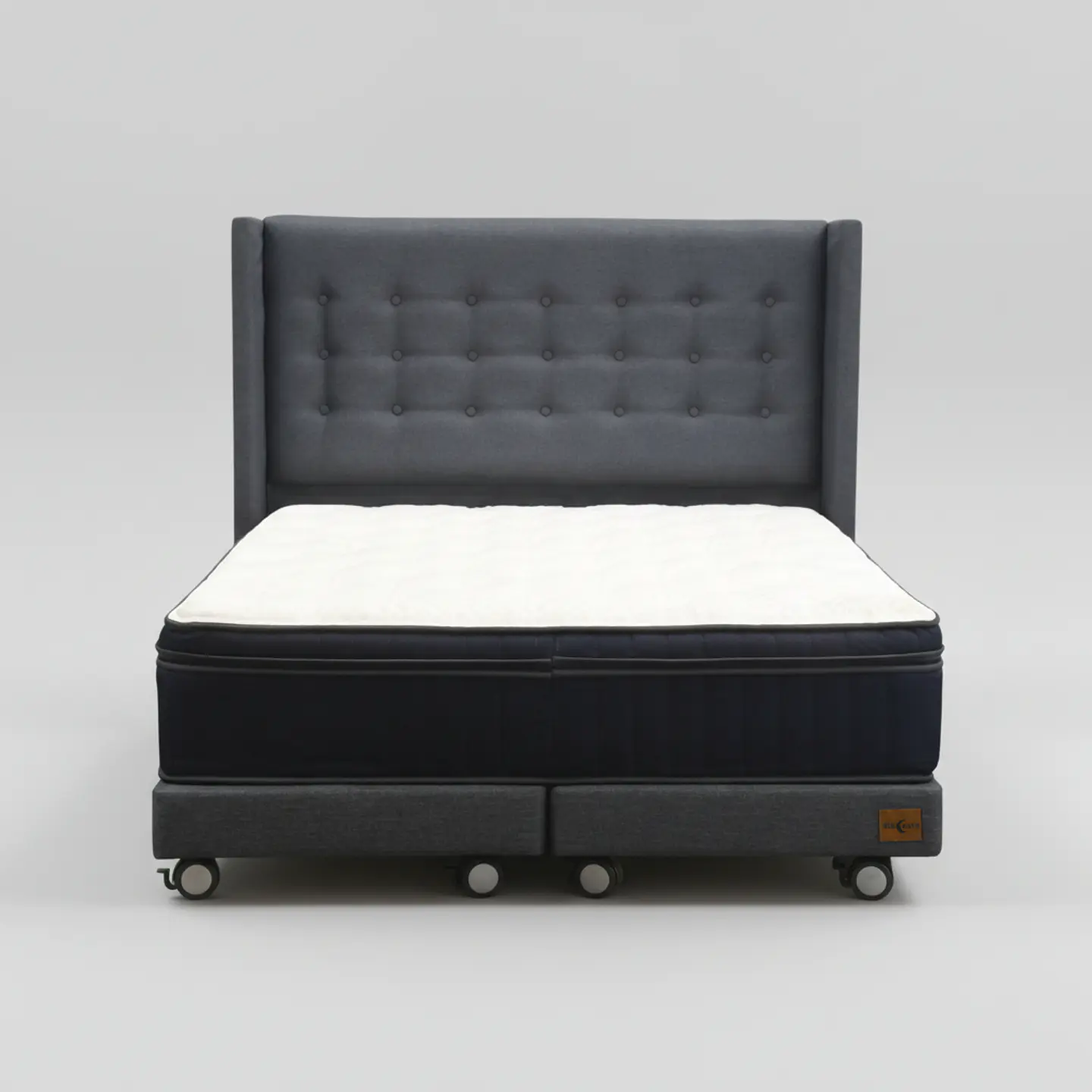 Cama 2 Plaza Box 8 cm + Colchon CIC Con Respaldo - Ruedas A Eleccion 2