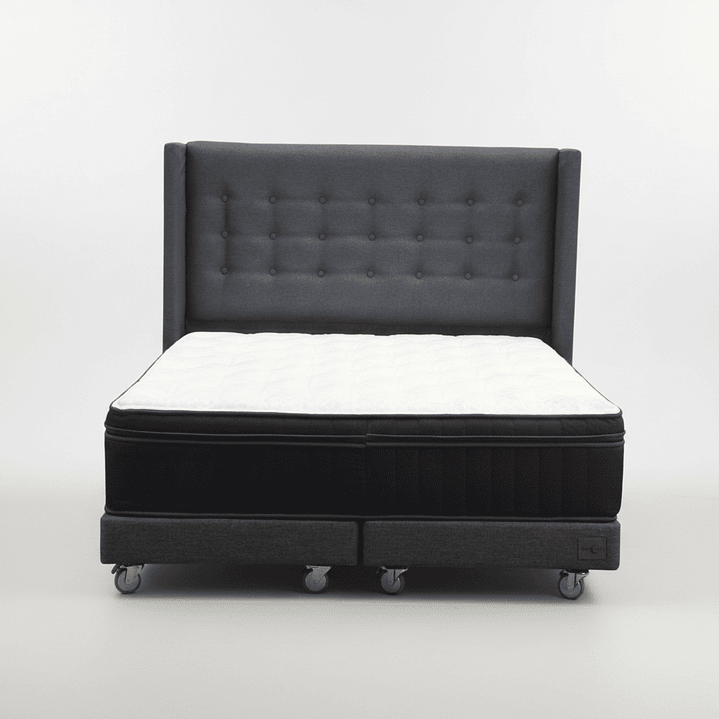 Cama King Box 8 cm + Colchon CIC Con Respaldo - Ruedas A Eleccion 5