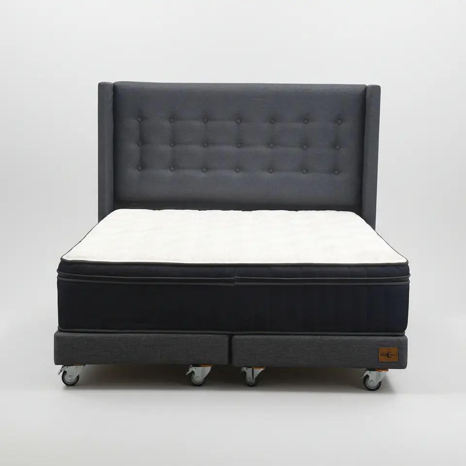 Cama Super King Box 8 cm + Colchon CIC Con Respaldo - Ruedas A Eleccion 8