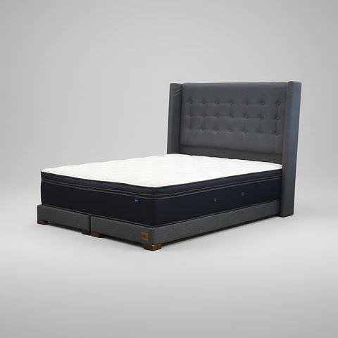 Cama Full Dividida Box 13 cm Colchon CIC + Respaldo + Patas De Madera
