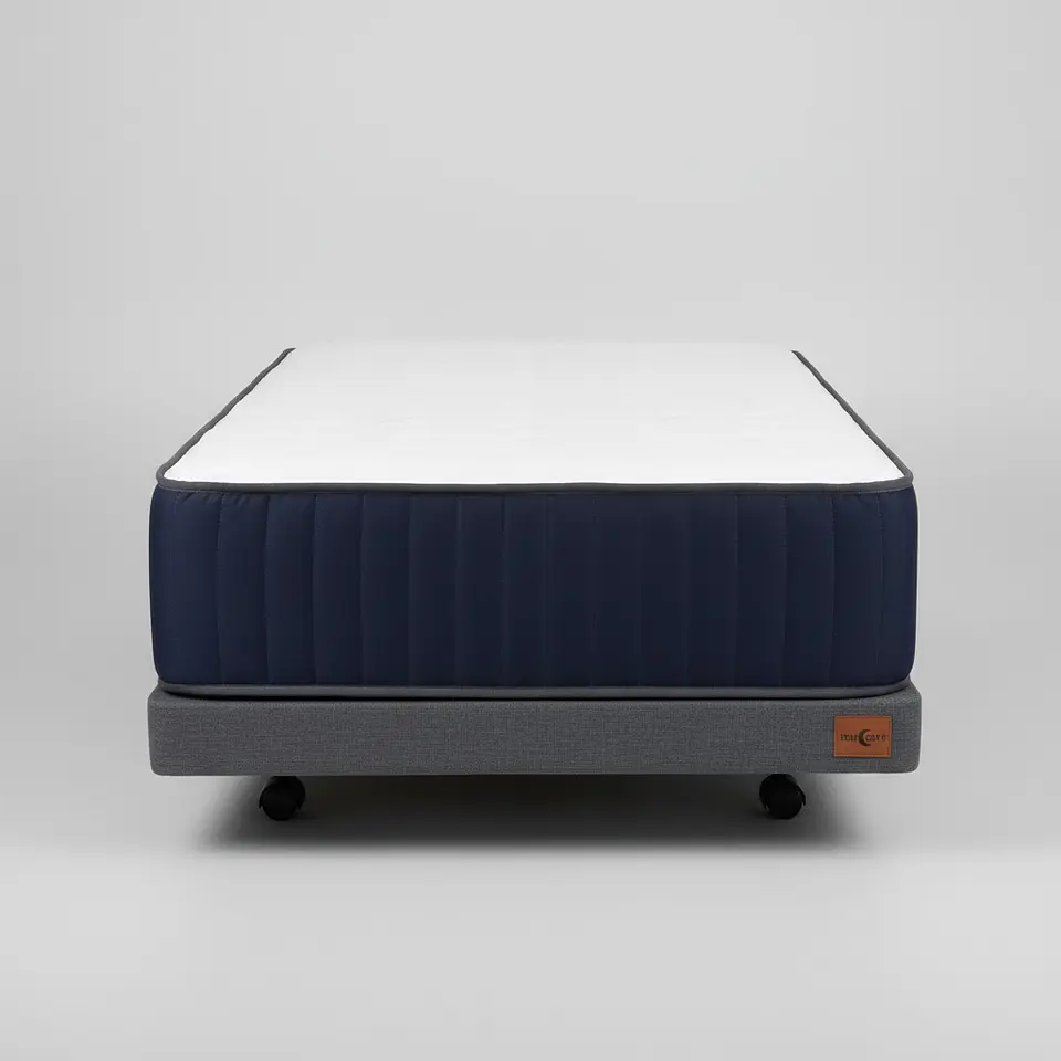 Cama 1.5 Plaza Box 8 cm + Colchon CIC - Ruedas A Eleccion 11