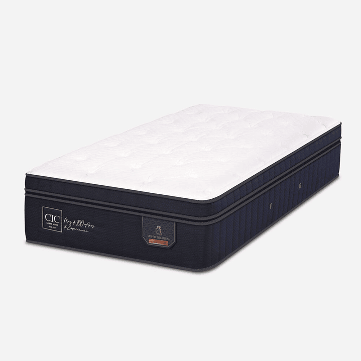 Cama 1.5 Plaza Box 8 cm + Colchon CIC - Ruedas A Eleccion 15