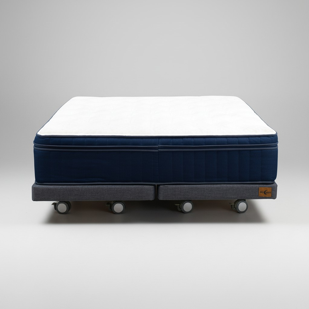 Cama Full Dividida Box 8 cm + Colchon CIC - Ruedas A Eleccion 2