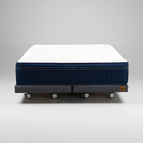 Cama Full Dividida Box 8 cm + Colchon CIC - Ruedas A Eleccion