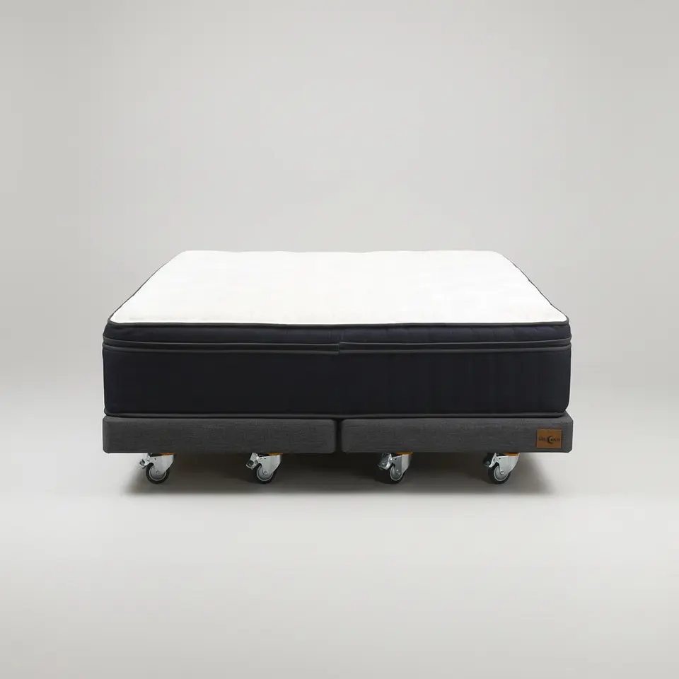 Cama King Box 8 cm + Colchon CIC - Ruedas A Eleccion 8