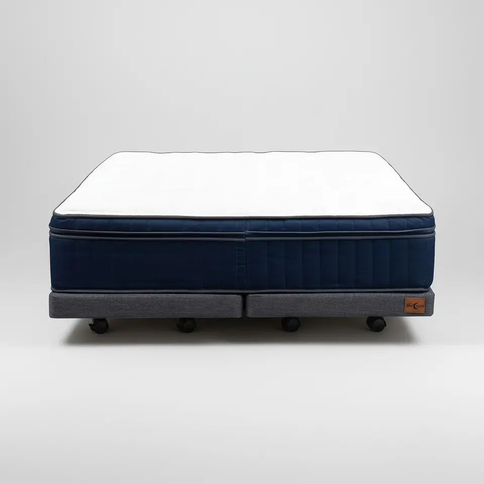 Cama King Box 8 cm + Colchon CIC - Ruedas A Eleccion 11