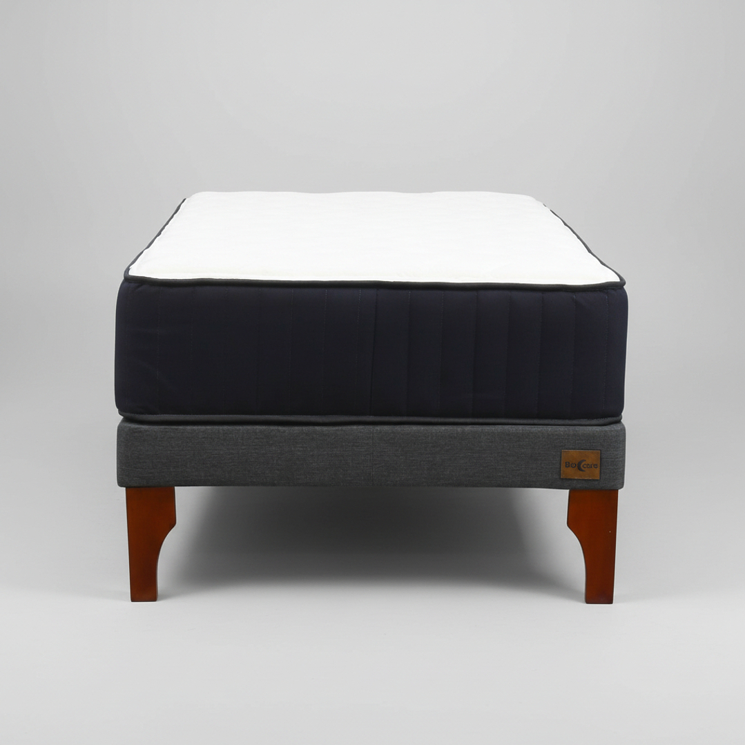 Cama 1 Plaza Box 13 cm + Colchon CIC - Patas De Madera  12