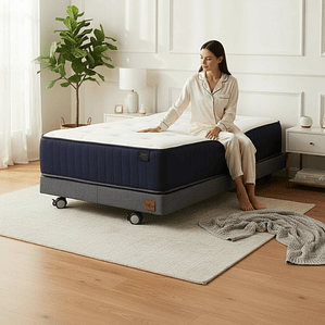 Cama 1.5 Plaza Box 13 cm + Colchon CIC - Ruedas A Eleccion