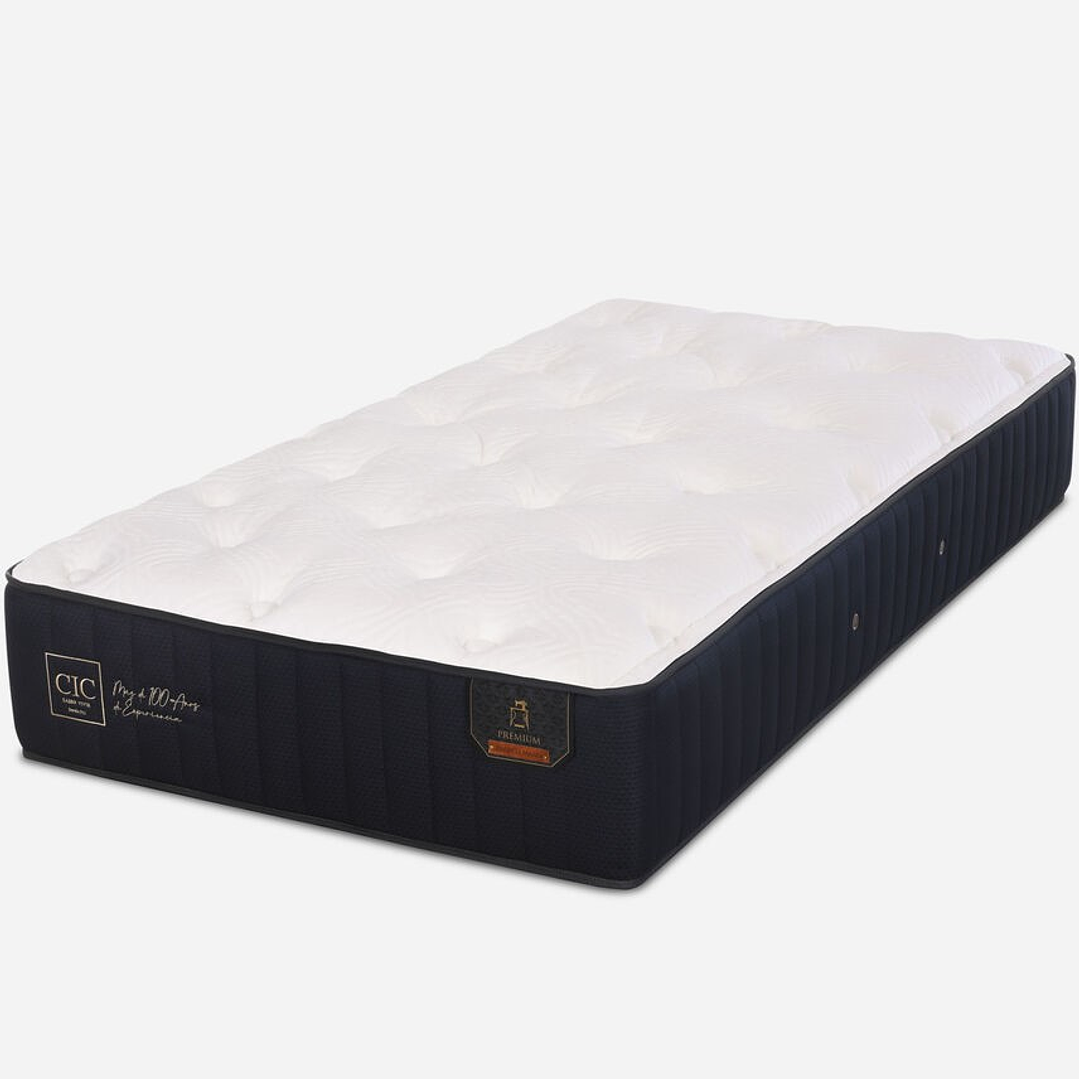 Cama 1.5 Plaza Box 13 cm + Colchon CIC - Ruedas A Eleccion 13