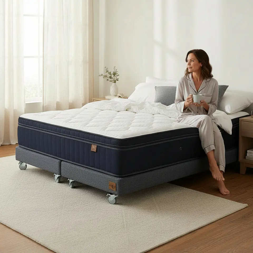 Cama Full Dividida Box 13 cm + Colchon CIC - Ruedas A Eleccion 4