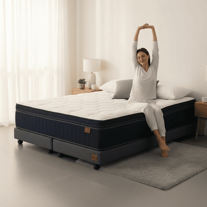 Cama de 2 Plaza Box 13 cm + Colchon CIC - Ruedas A Eleccion 10