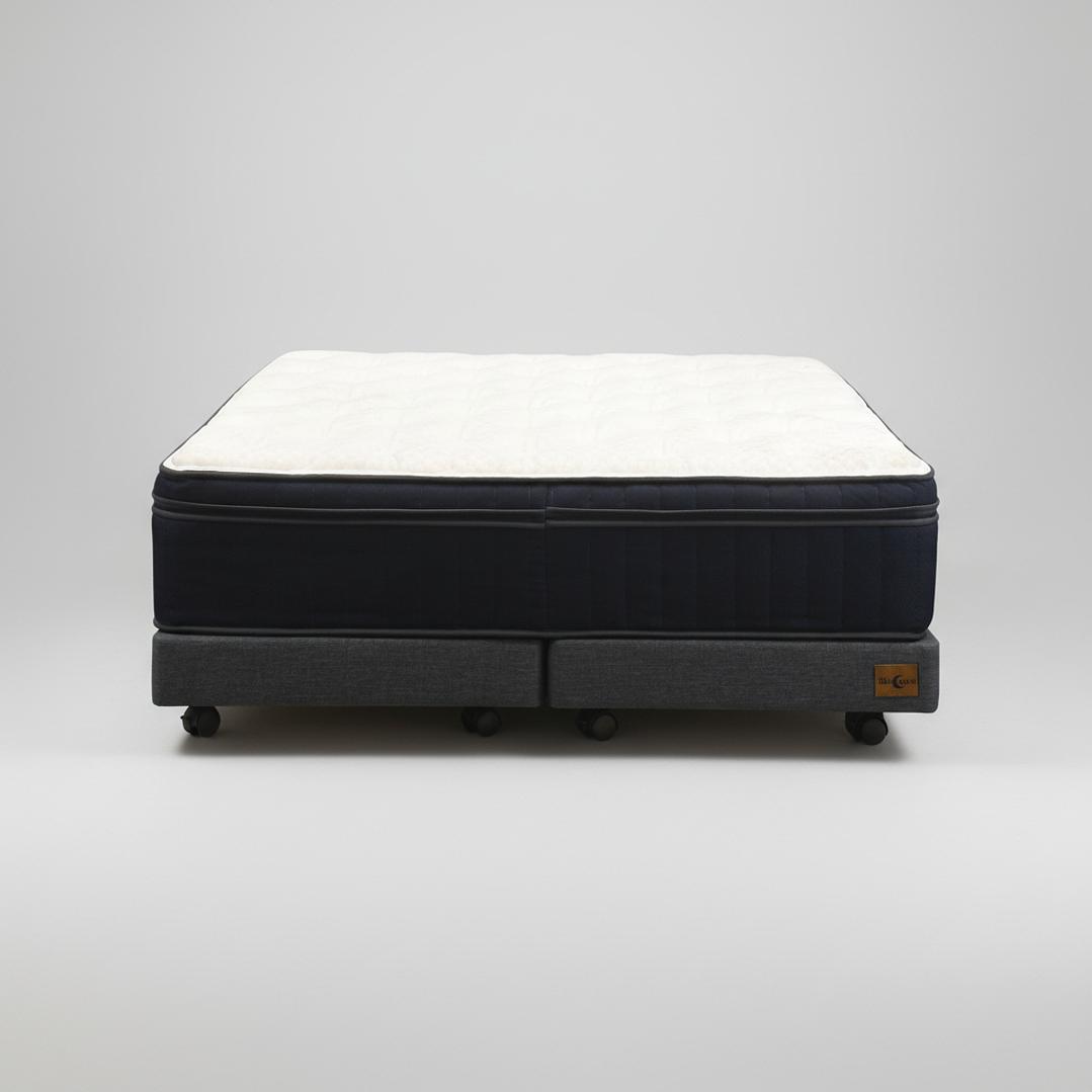 Cama de 2 Plaza Box 13 cm + Colchon CIC - Ruedas A Eleccion 11