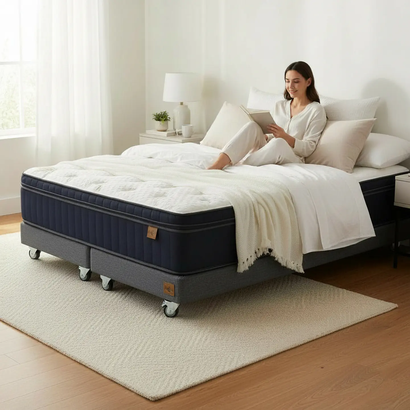 Cama King Box 13 cm + Colchon CIC - Ruedas A Eleccion 7
