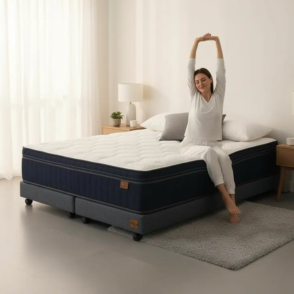 Cama King Box 13 cm + Colchon CIC - Ruedas A Eleccion 10