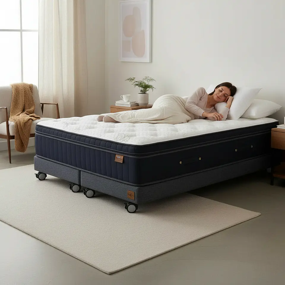 Cama Super King Box 13 cm + Colchon CIC - Ruedas A Eleccion 1